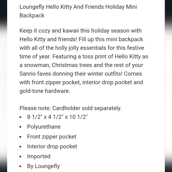 Loungefly Hello Kitty And Friends Holiday Mini Backpack & Cardholder Set main image 8